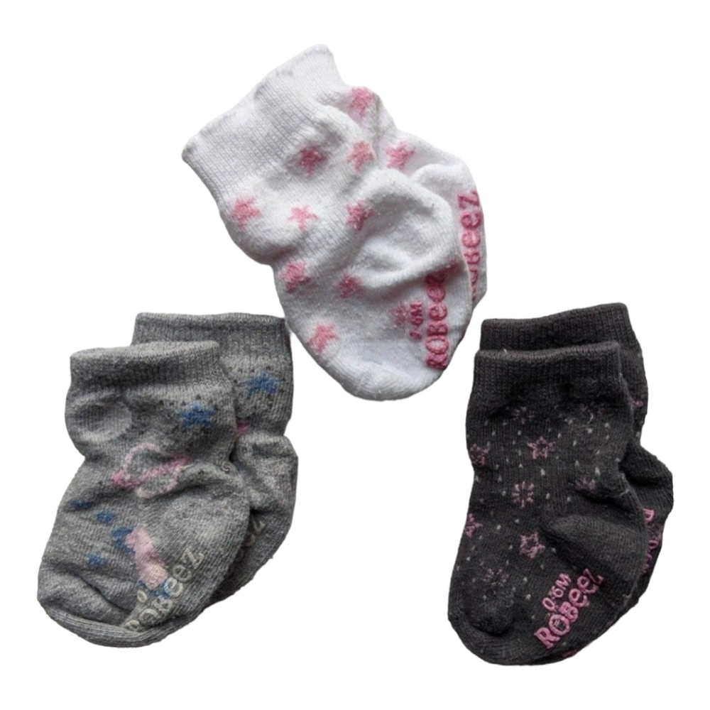 Set Of 3 Robeez Socks - 0-6mth